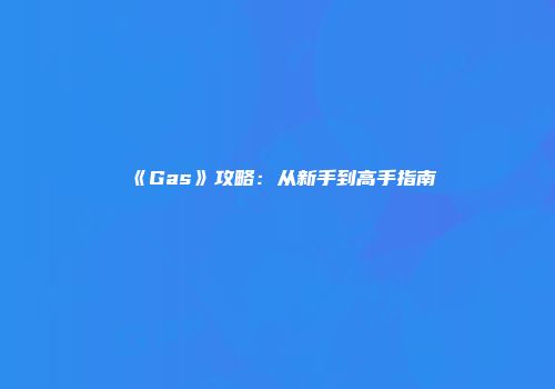 《Gas》攻略:从新手到高手指南