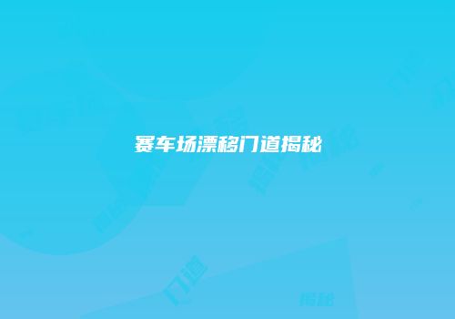 赛车场漂移门道揭秘