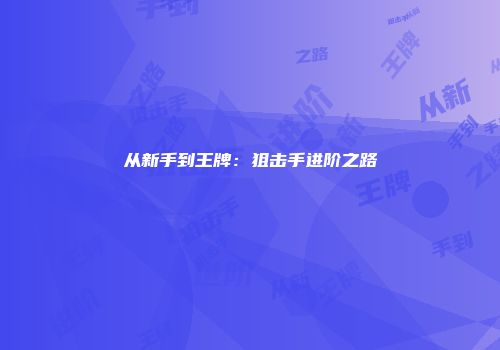 从新手到王牌:狙击手进阶之路