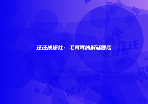 汪汪侦探社：毛茸茸的解谜冒险