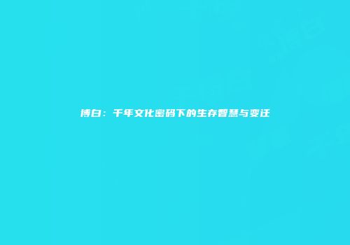 博白：千年文化密码下的生存智慧与变迁