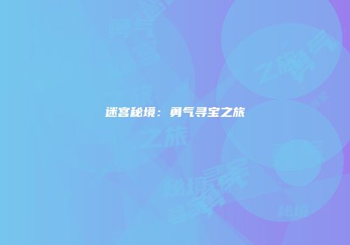 迷宫秘境：勇气寻宝之旅