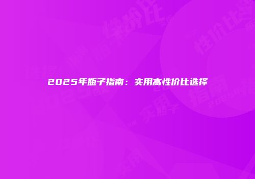 2025年瓶子指南：实用高性价比选择