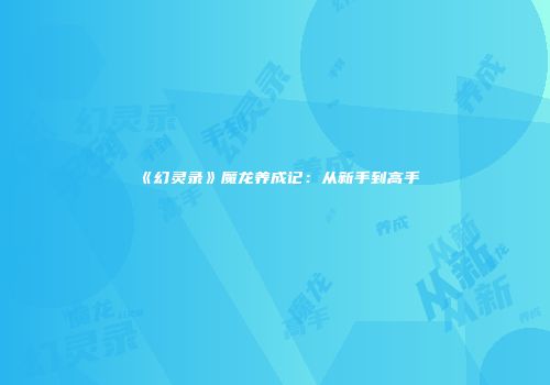 《幻灵录》魔龙养成记：从新手到高手