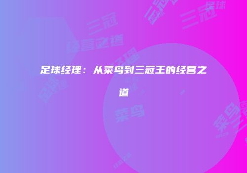 足球经理：从菜鸟到三冠王的经营之道