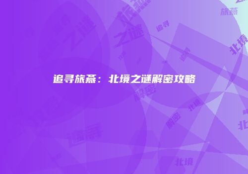 追寻旅燕:北境之谜解密攻略