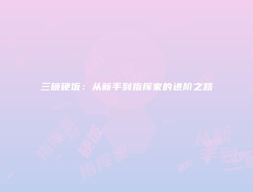 三碗硬饭:从新手到指挥家的进阶之路