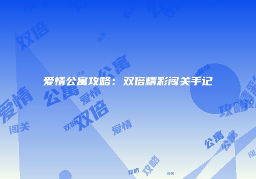 爱情公寓攻略：双倍精彩闯关手记
