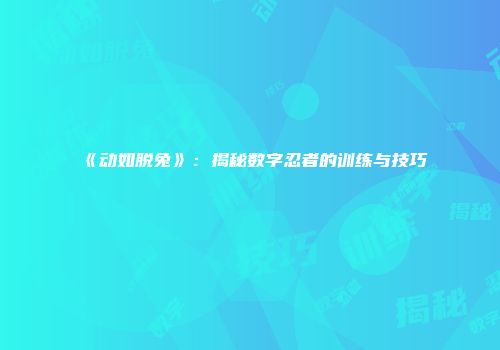 《动如脱兔》：揭秘数字忍者的训练与技巧
