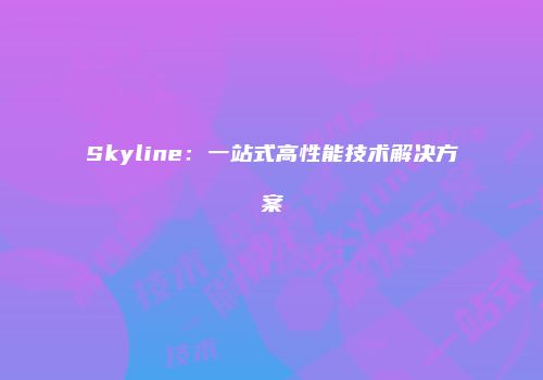 Skyline：一站式高性能技术解决方案