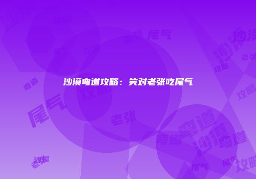 沙漠弯道攻略：笑对老张吃尾气