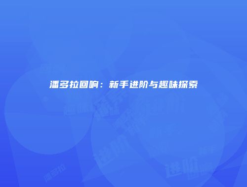 潘多拉回响：新手进阶与趣味探索