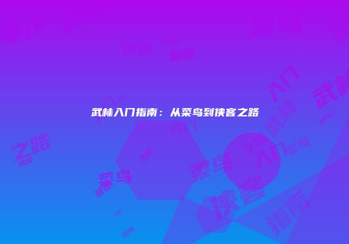 武林入门指南：从菜鸟到侠客之路